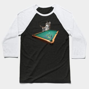 Cat Billiards Baseball T-Shirt